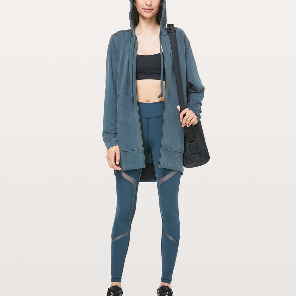 Lululemon The Lab Lisse Long Zip Hoodie – Teal – Size 4 ✨Rare